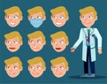 Doctor. Character to create animation. Different faces